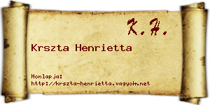 Krszta Henrietta névjegykártya